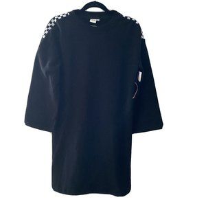 Vans Chromo Black Sweatshirt Dress Checkerboard Women's S Small New